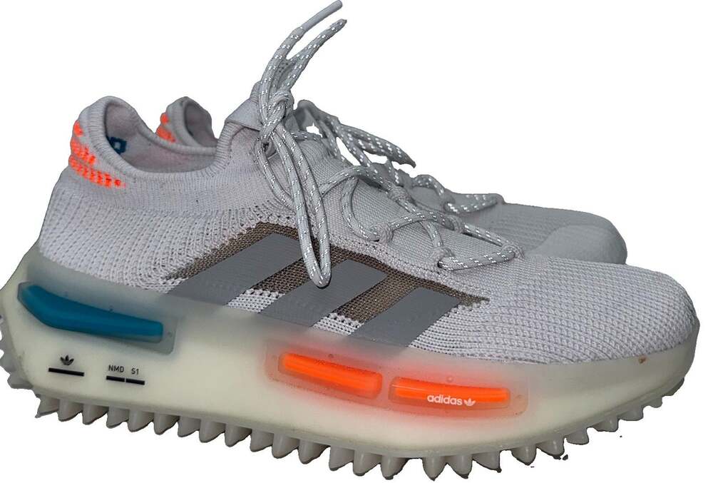 adidas NMD S1 White Orange Teal Men’s Size 8 Boost Shoes FZ5707 With Box